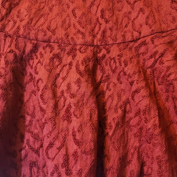 Free People Chenille Woven Cranberry Cheetah Skirt - Picture 6 of 13